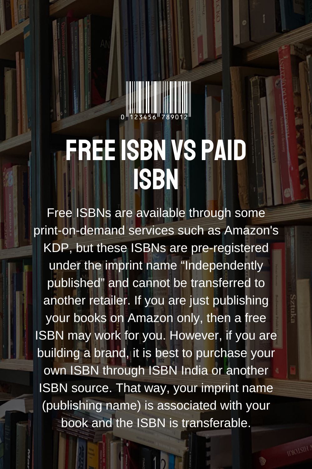 Free ISBN vs paid ISBN
