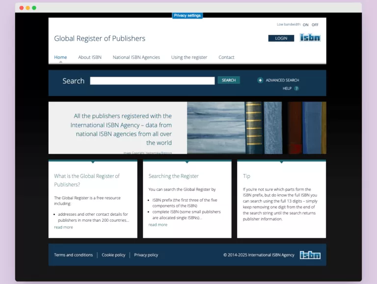 What is the Global Register of Publishers & Privacy concern